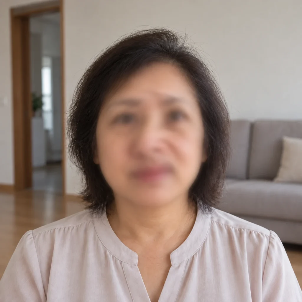 Illustration of difficulty recognising faces caused by central vision loss