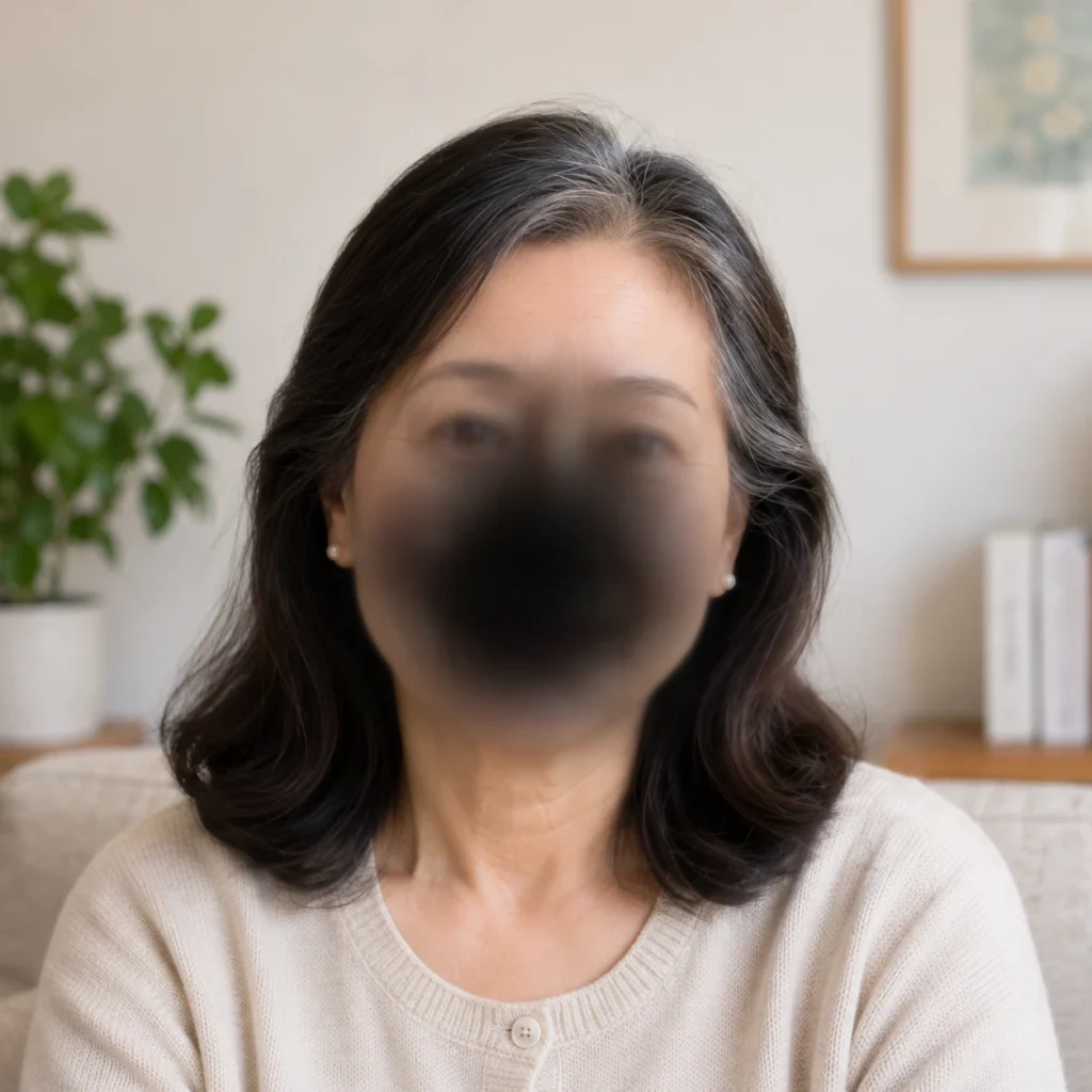 Illustration of vision affected by polypoidal choroidal vasculopathy, with blurred and distorted central vision